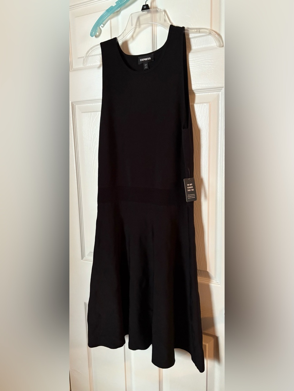Express Black Sleeveless Midi Fit & Flare Dress